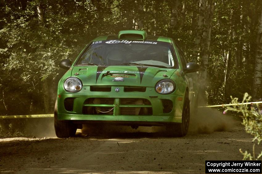 John Conley / Keith Rudolph drive their Dodge SRT-4 out of a right-hander on SS11.