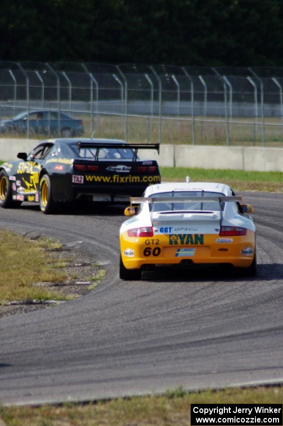 Mel Shaw's Chevy Camaro and Tim Gray's Porsche GT3 Cup