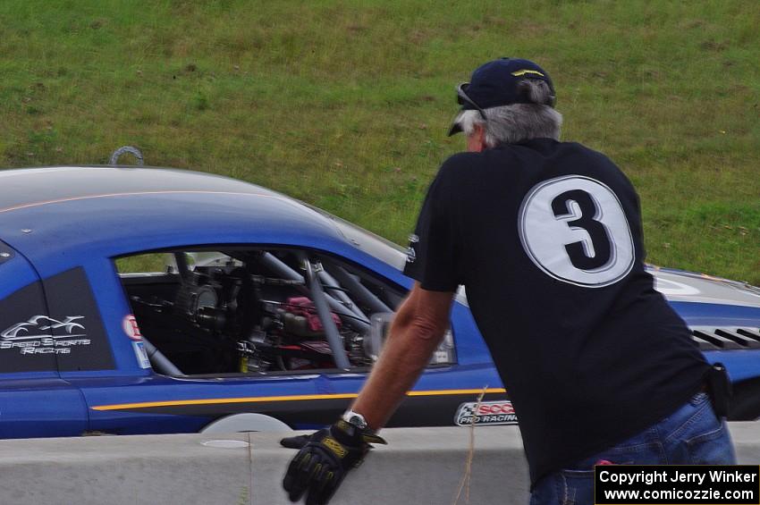 Matt Crandall's Ford Mustang was a DNF with a blown tire.