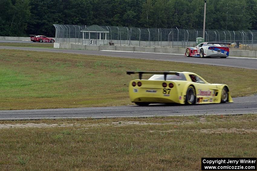 First through third with only a few laps left: the Chevy Corvettes of Amy Ruman, Simon Gregg and Doug Peterson