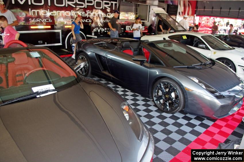 Newer Italian cars in the Imola Motorsports tent