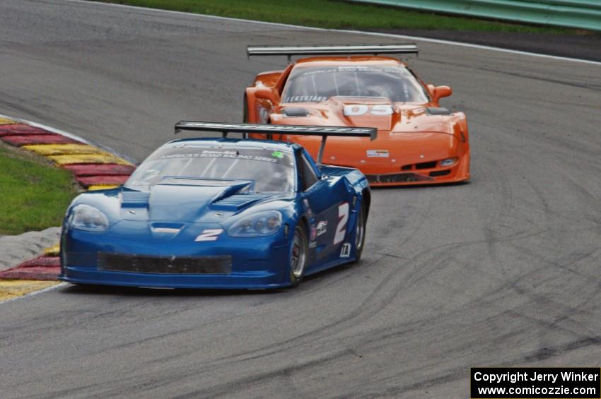 Jordan Bupp's Chevy Corvette and David Fershtand's Chevy Corvette