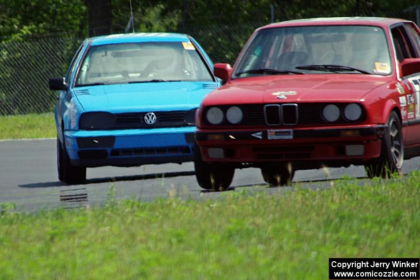 Probs Racing BMW 325 and Blue Sky Racing VW Golf