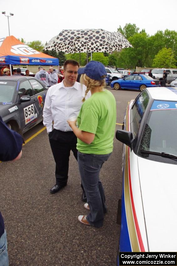 Steve Gingras talks to Amanda Ingle at Rallyfest.