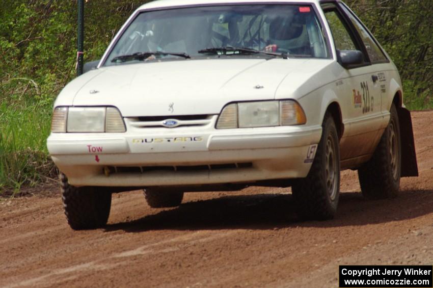 The Bonnie Stoehr / Dave Walton Ford Mustang at speed on stage one.