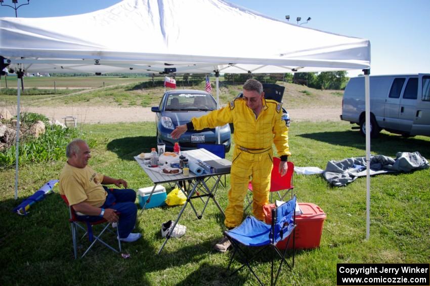 Kazimierz Pudelek and Bartek Stypa during the break