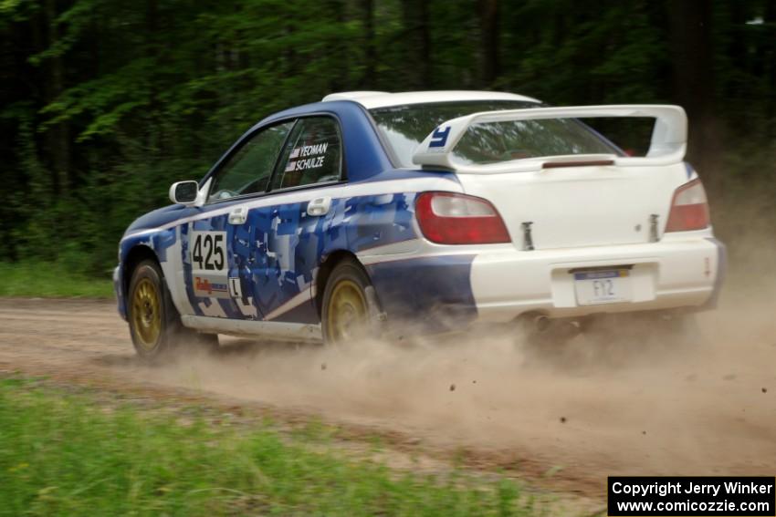 Adam Yeoman / Jordan Schulze Subaru Impreza on SS1