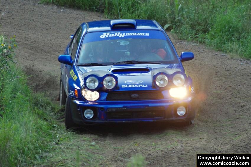 Dick Rockrohr / Marie DeAngelis in their Subaru WRX on SS1