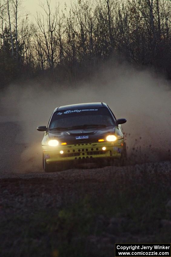 Chris Greenhouse / Brian Johnson in their Plymouth Neon on the practice stage