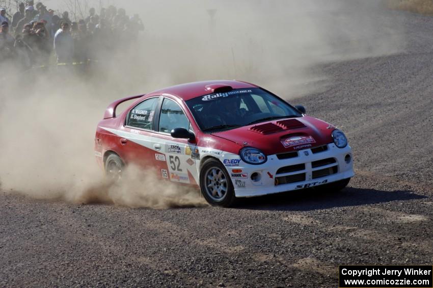 Doug Shepherd / Karen Wagner in their Dodge SRT-4 on SS1 (Green Acres I)