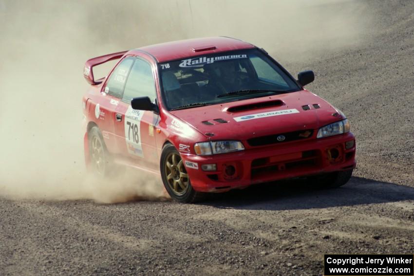 Dustin Kasten / Corina Soto in their Subaru Impreza on SS1 (Green Acres I)