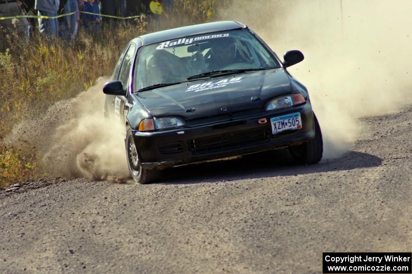 Silas Himes / Matt Himes in their Honda Civic on SS1 (Green Acres I)