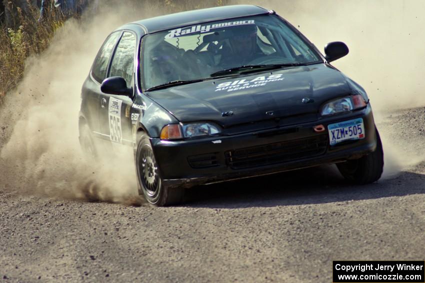 Silas Himes / Matt Himes in their Honda Civic on SS1 (Green Acres I)