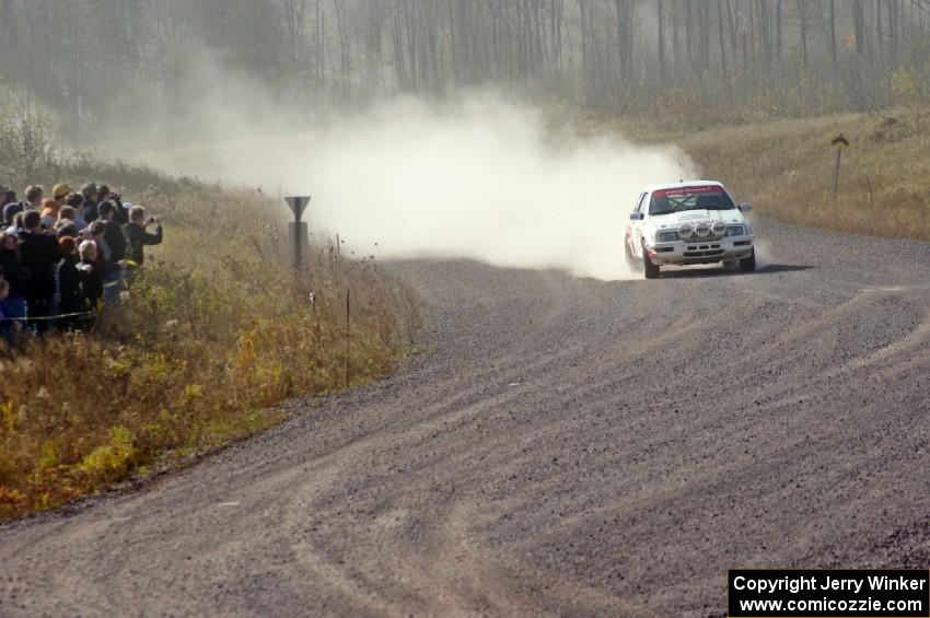 Colin McCleery / Jimmy Brandt in their Ford Merkur XR4Ti on SS1 (Green Acres I)