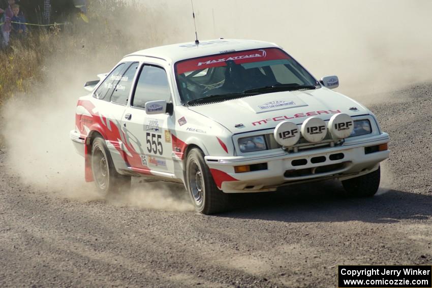 Colin McCleery / Jimmy Brandt in their Ford Merkur XR4Ti on SS1 (Green Acres I)