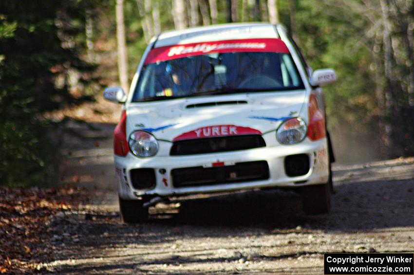 Yurek Cienkosz / Mariusz Malik in their Subaru WRX on SS3 (Herman I)