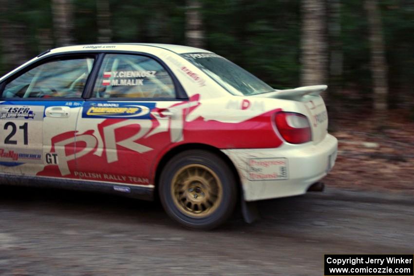 Yurek Cienkosz / Mariusz Malik in their Subaru WRX on SS5 (Herman II)