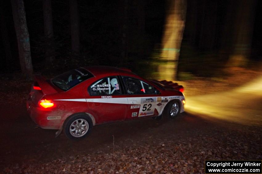 Doug Shepherd / Karen Wagner in their Dodge SRT-4 on SS8 (Bob Lake) about 1/4 mile before their 'off'