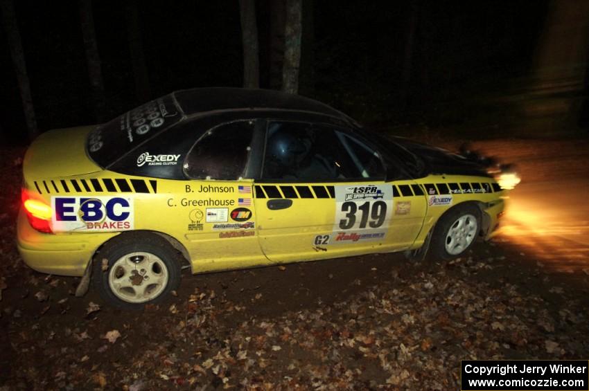 Chris Greenhouse / Brian Johnson in their Plymouth Neon on SS8 (Bob Lake)