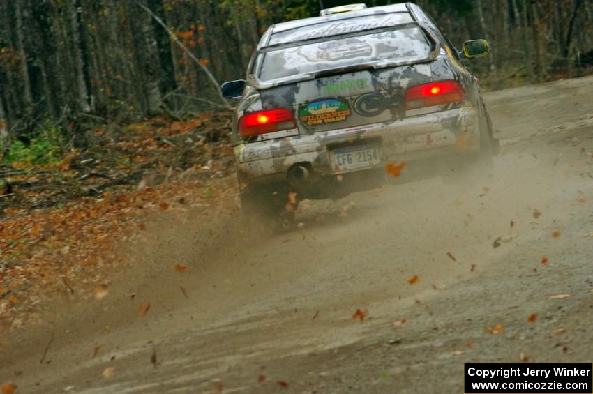 Mason Moyle / Gary Barton in their Subaru Impreza 2.5RS on SS16 (Arvon Tower 2)