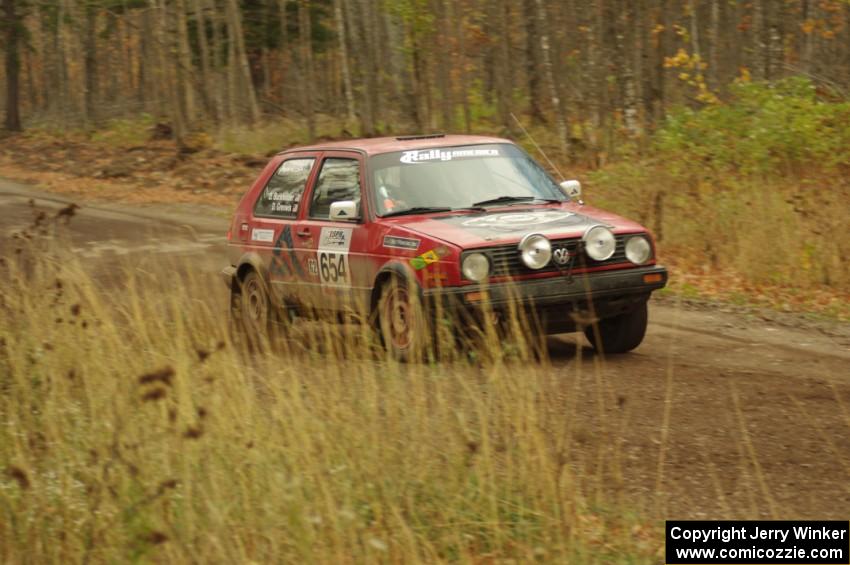 Dave Grenwis / Drew Burkholder in their VW GTI on SS16 (Arvon Tower 2)