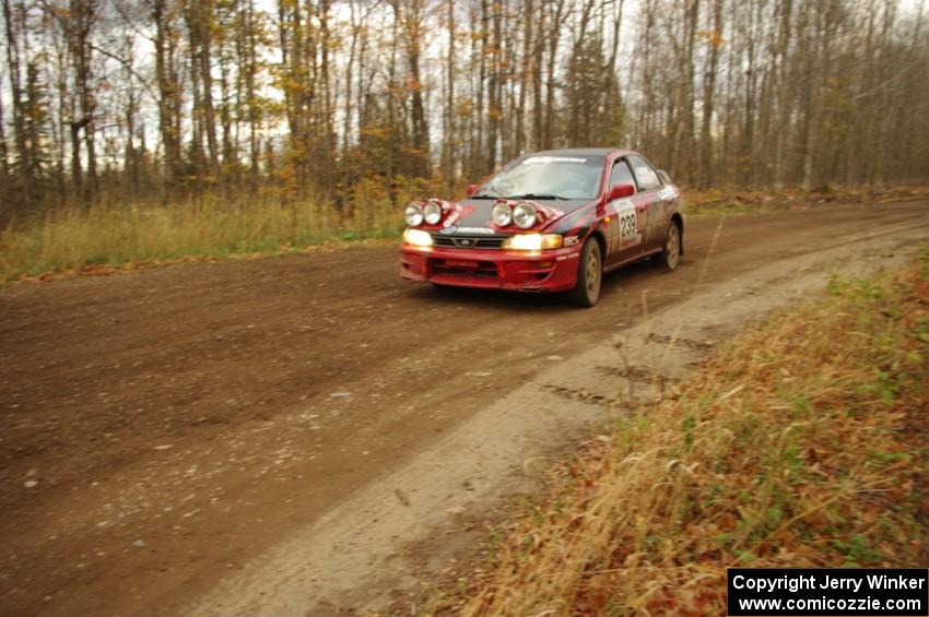 Chris Gordon / Jennifer Majszak in their Subaru Impreza on SS16 (Arvon Tower 2)