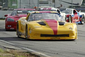 Tony Ave's Chevy Corvette, Amy Ruman's Chevy Corvette, Cliff Ebben's Ford Mustang and Simon Gregg's Chevy Corvette