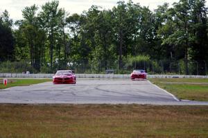 TA2 battle: 1. Cameron Lawrence, 2. Pete Halsmer and 3. Gregg Rodgers, all in Chevy Camaros.