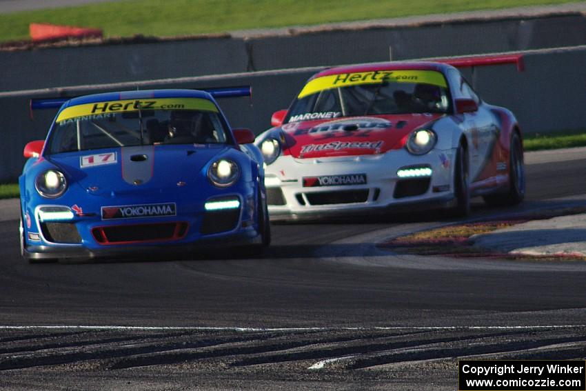 Paul Barnhart, Jr.'s and Miles Maroney's Porsche GT3 Cup cars