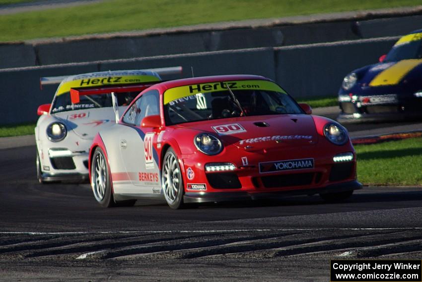 Billy Stevens', Angel Benitez, Sr.'s and John Baker's Porsche GT3 Cup cars