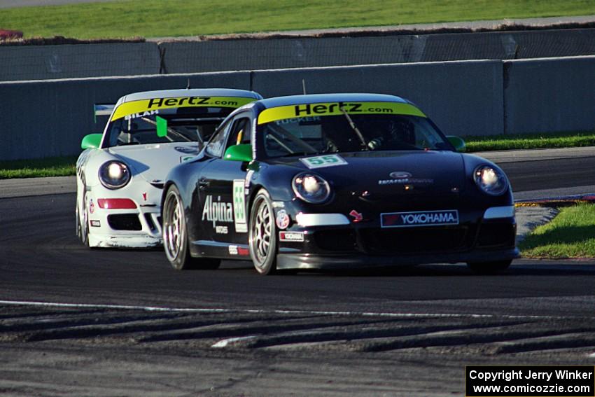 Scott Tucker's and Franck Silah's Porsche GT3 Cup cars