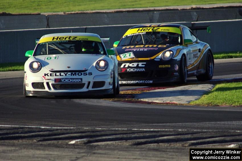 William Peluchiwski's and Ludovico Manfredi's Porsche GT3 Cup cars