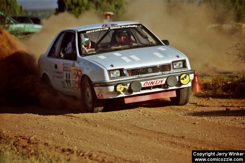 Henry Krolikowski / Cindy Krolikowski Dodge Shadow at the spectator corner on SS8, Limestone I.