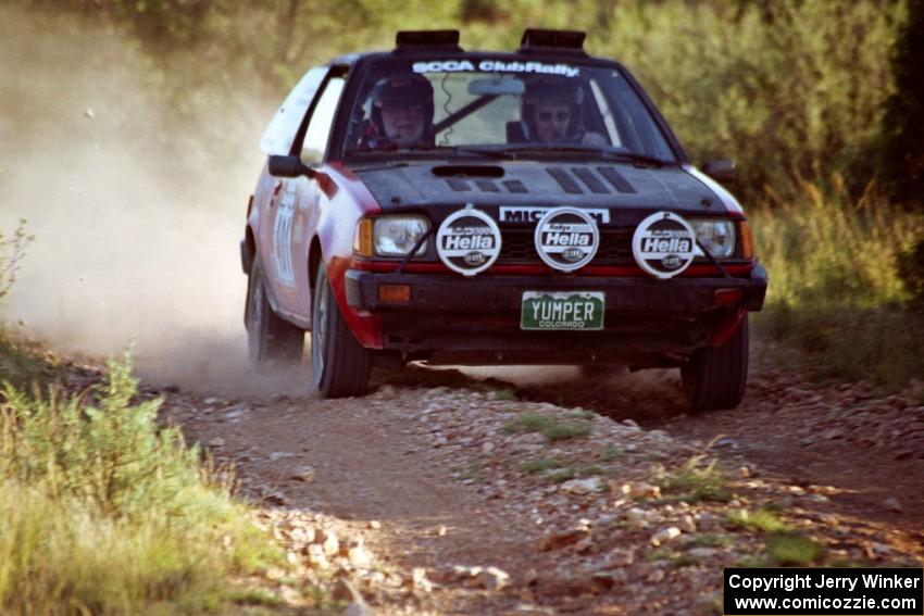 Jim Gillaspy / Mick Kilpatrick Dodge Colt comes into the spectator corner on SS8, Limestone I.