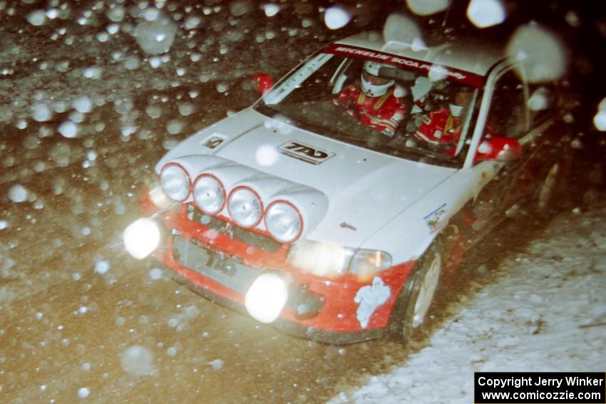 Henry Joy IV / Chris Griffin Mitsubishi Lancer Evo II near the flying finish of SS5, Passmore.