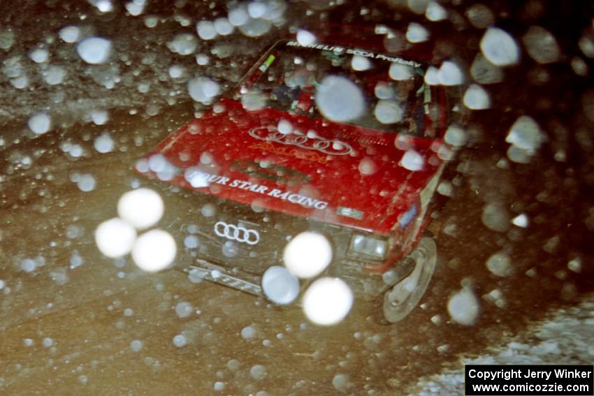 Jon Kemp / Rod Hendricksen Audi 4000 Quattro near the flying finish of SS5, Passmore.