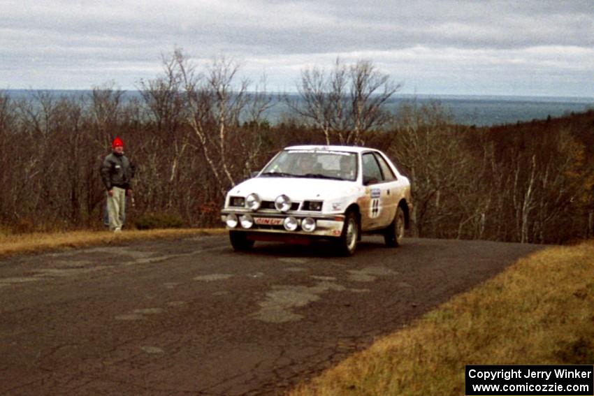 Henry Krolikowski / Cindy Krolikowski Dodge Shadow at the final yump on SS14, Brockway Mountain I.