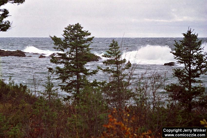 Heavy winds created massive waves near Copper Harbor, MI.