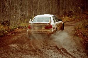 Karl Scheible / Gail McGuire Mitsubishi Lancer Evo V at the final corner of SS11, Gratiot Lake I.