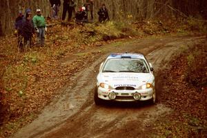 Paul Choiniere / Jeff Becker Hyundai Tiburon heads into the final corner of SS11, Gratiot Lake I.