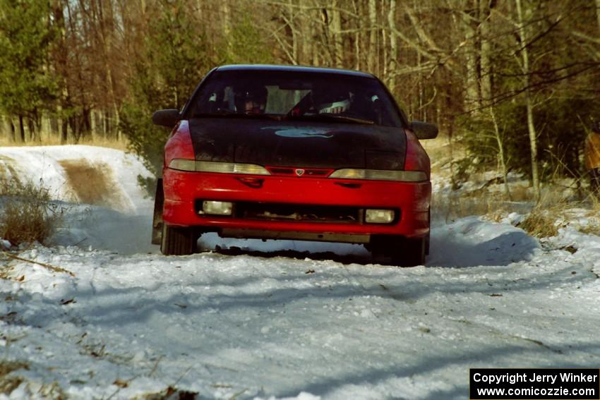 Scott Harvey, Jr. / Bob Martin set up for the hairpin on SS7, Ranch II, in their Eagle Talon TSi.