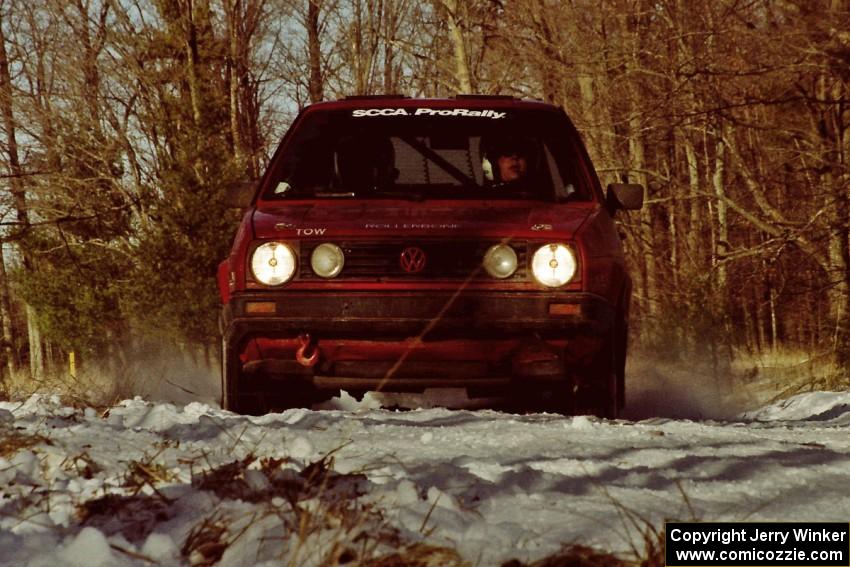 J.B. Niday / Al Kintigh set up for the hairpin on SS7, Ranch II, in their VW GTI.