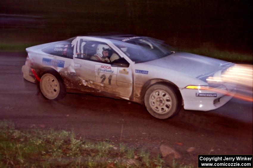 Chris Czyzio / Eric Carlson at speed in their Mitsubishi Eclipse GSX at the crossroads.