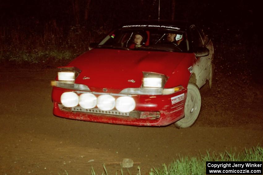 Mark Larson / Kelly Cox set up the wrong way for a 90-right in their Eagle Talon.