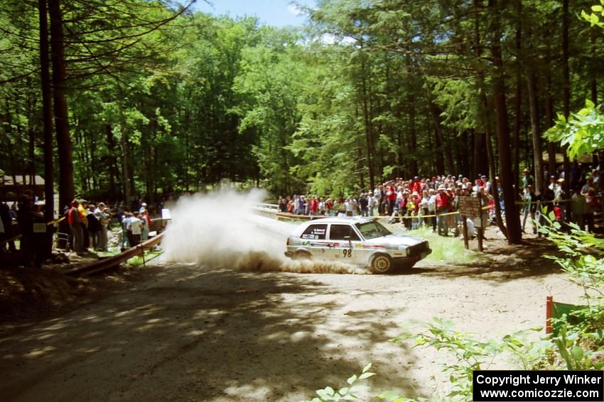 Bob Nielsen / Rob Bohn VW GTI at the Asaph Campground spectator location on SS4, Phasa.