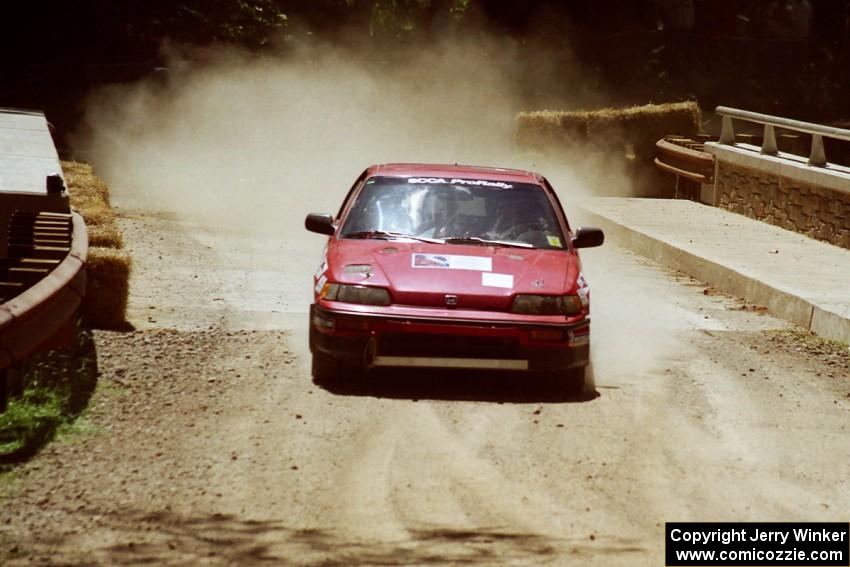 Charles Sherrill / Mark Rea Honda CRX Si at the Asaph Campground spectator location on SS4, Phasa.