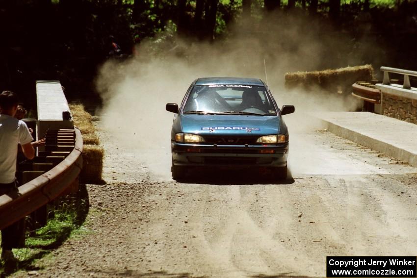 Don Kennedy / Keith Kennedy Subaru Impreza at the Asaph Campground spectator location on SS4, Phasa.