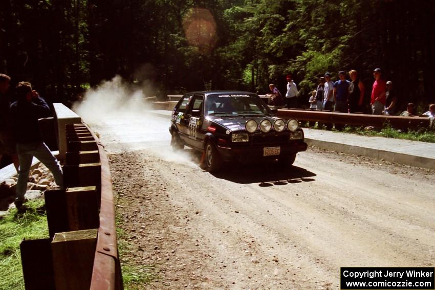 Ksenia Prokofjeva / Serguei Grichetchkine VW GTI at the Asaph Campground spectator location on SS4, Phasa.