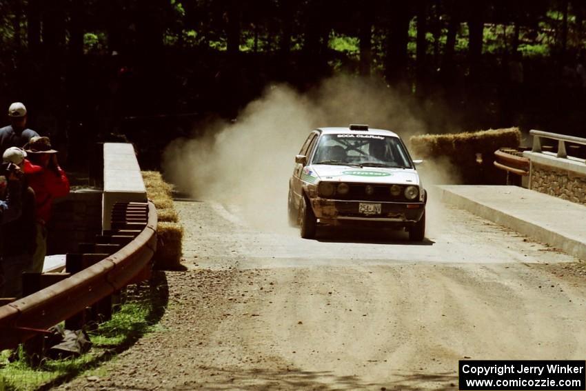 Peter Reilly / Dave Shindle VW Golf at the Asaph Campground spectator location on SS4, Phasa.