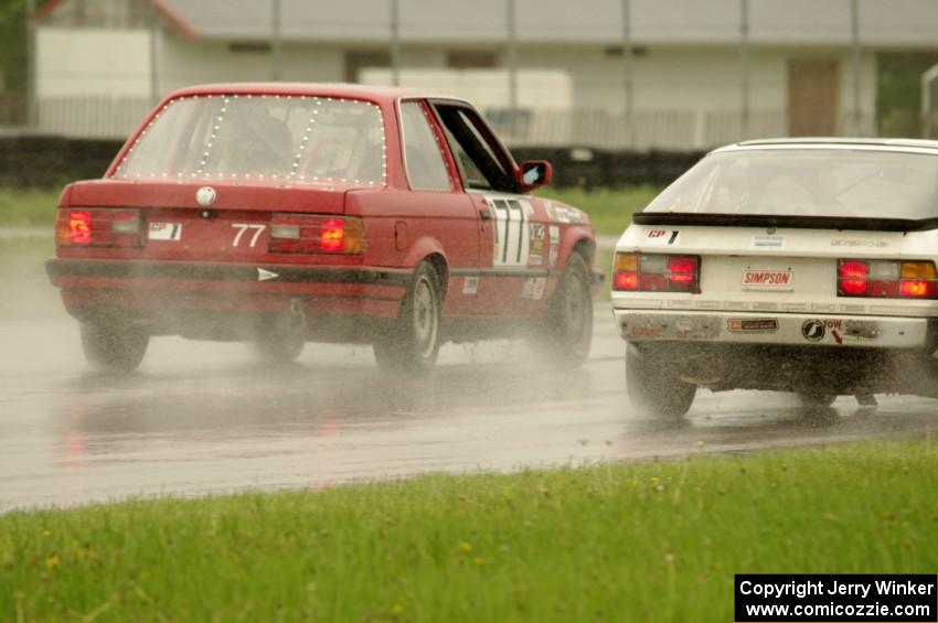 Probs Racing BMW 325 passes the Team Fugu Porsche 924